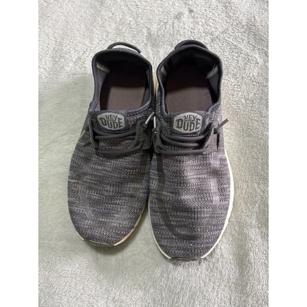 Hey Dude sneakers running shoes gray black speckled women’s size 8